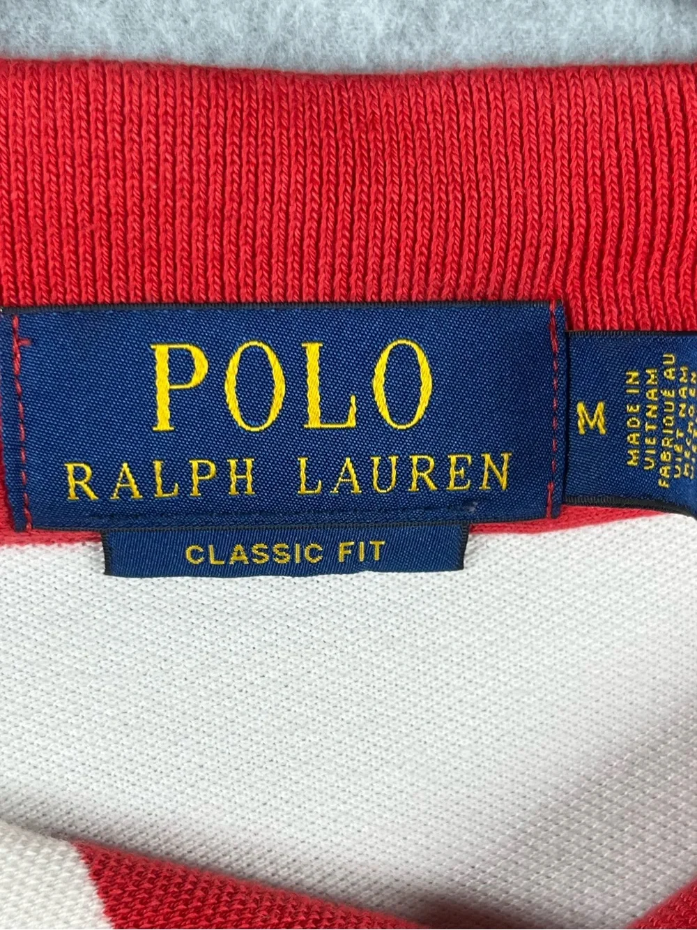Ralph Lauren Red and White Striped Polo Shirt